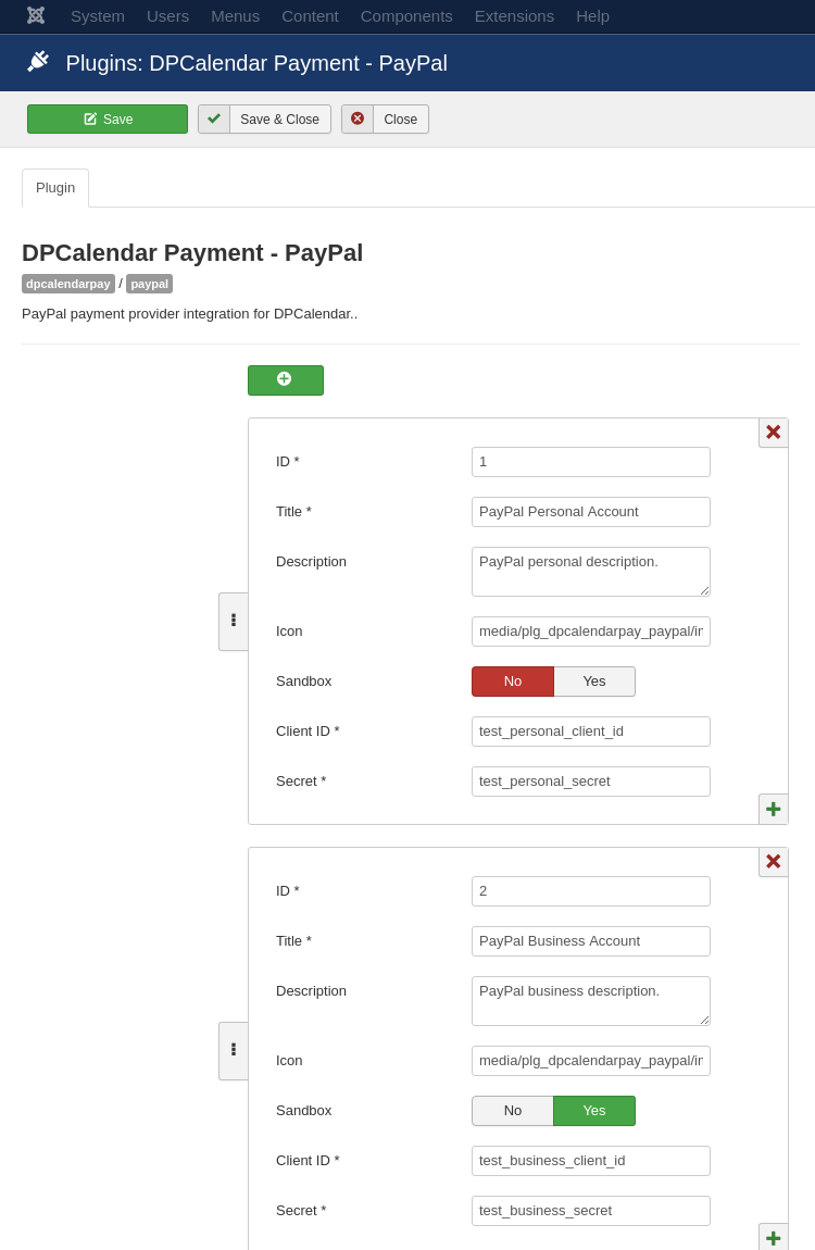 Payment providers configuration