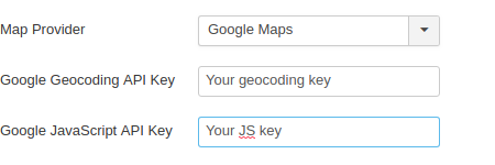 Google maps options