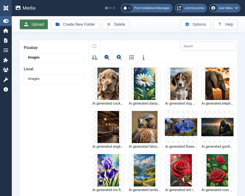 External images in Joomla 4 media manager