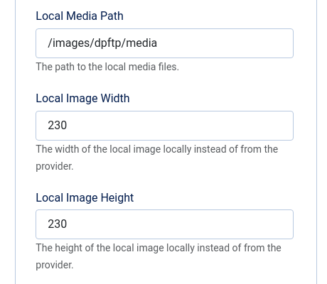 FTP local images params