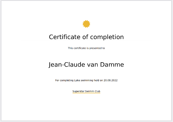 DPCalendar certificate example